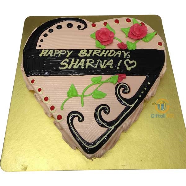 Heart shaped cake delivery Bangladesh Shumis HotCake vanilla cake