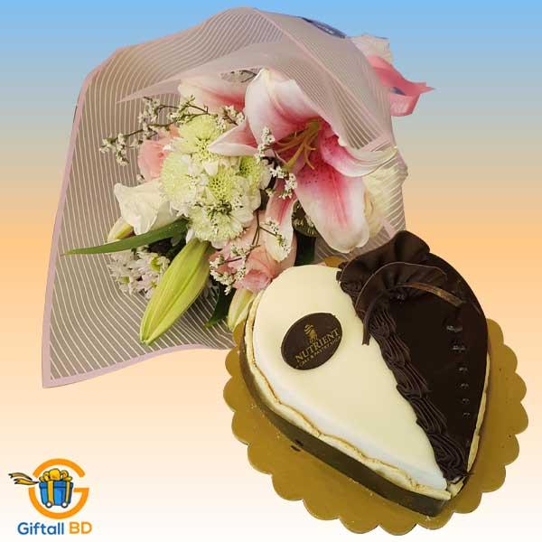 Mix ganache Cake & Flower