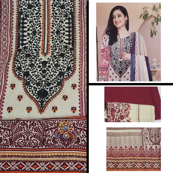 Pure Cotton dress with all over print and embroidered