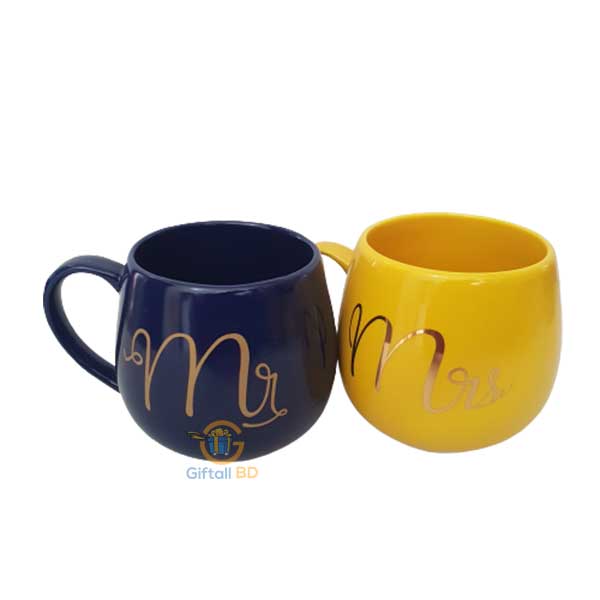 Mr & Mrs ceramic coffee mug Handicrafts send to Bangladesh