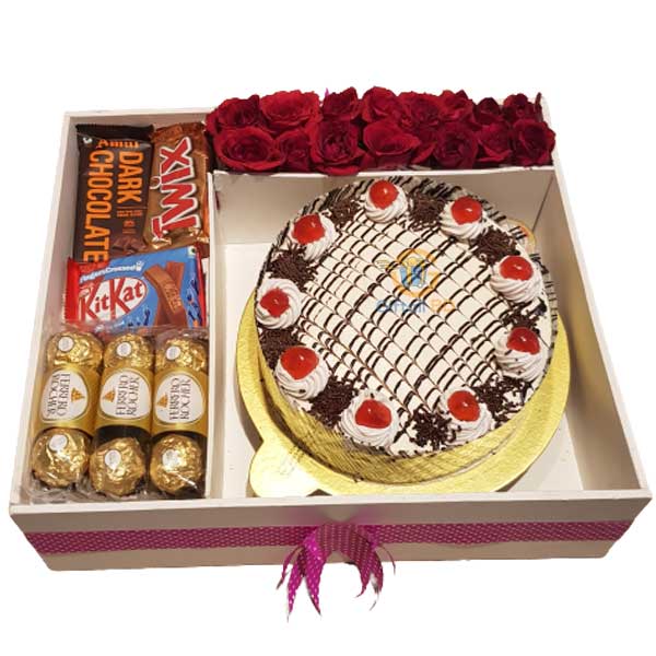 Blackforest cake with chocolate package
