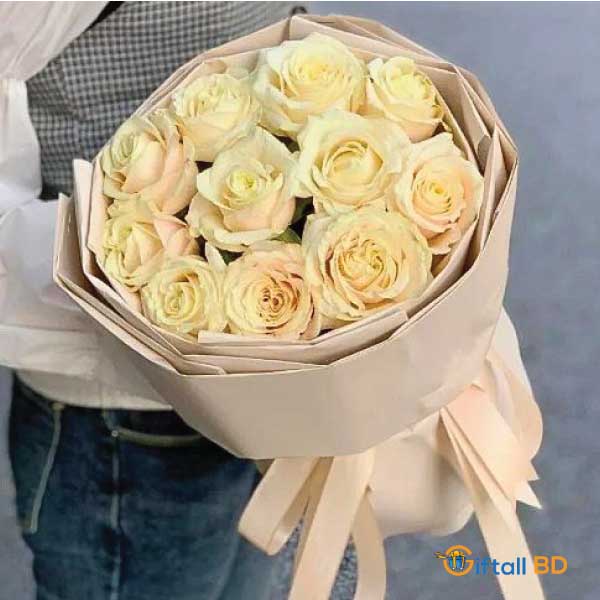 Artificial White Rose Bouquet