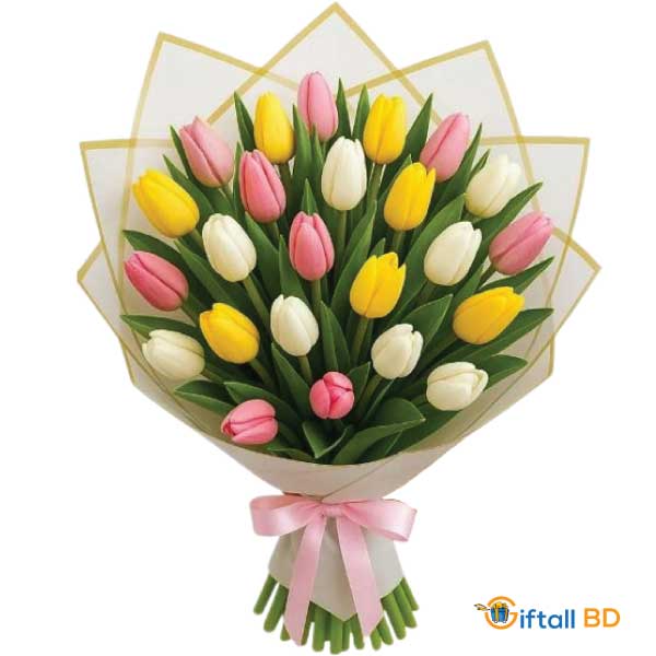 Artificial Multi color Tulip Bouquet