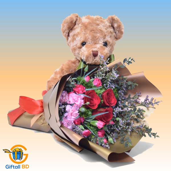 Flower with Teddy Bear